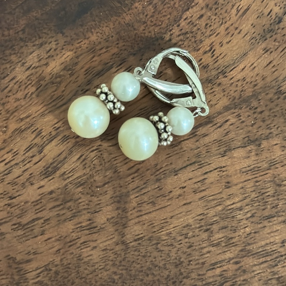 Sterling Silver Cultured pearl jewelry set (necklace, bracelet, ring, earrings) - Picture 3 of 7